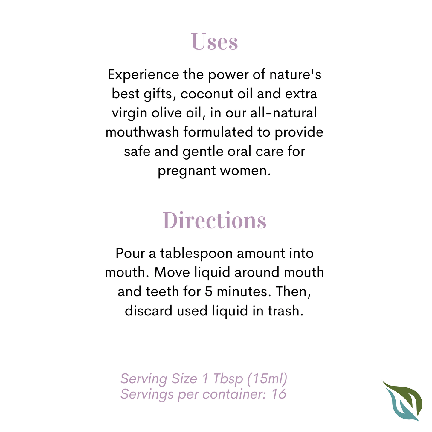 Natural Mouthwash - Nature's Oils Pregnancy Mouthwash 8 oz