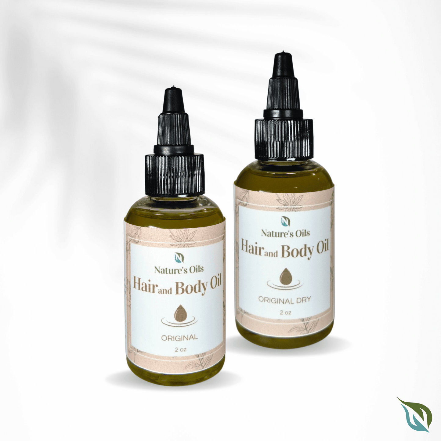 Nature's Oils Hair and Body Oil Original 2 oz Set of 2 Sampler