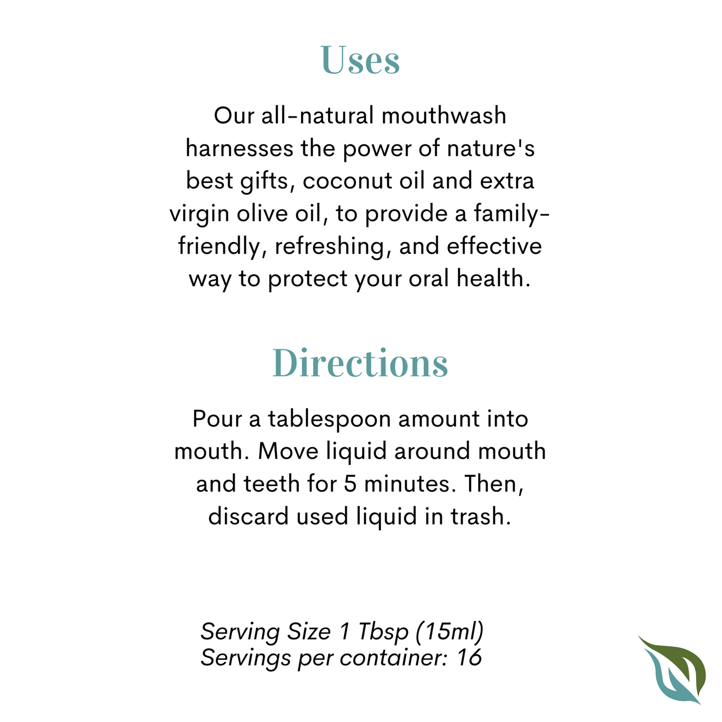 Natural Mouthwash - Nature's Oils Family Mouthwash  8 oz